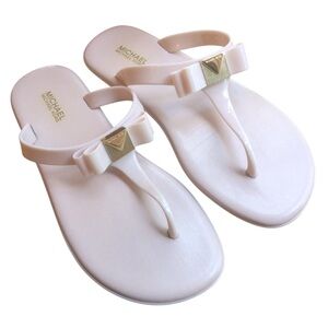 Michael Kors Light Pink Jelly Bow Flip Flop Thong Sandal Size 7